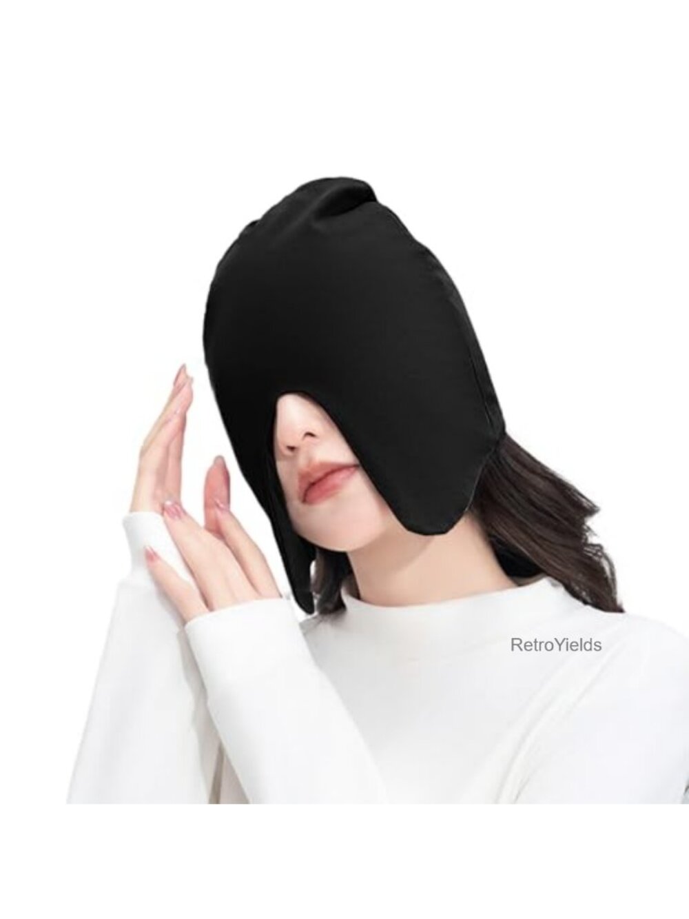 Cotton Spandex Sleeping Cap with Eye Mask Windproof Warm Beanie